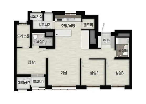 전용면적 59B타입 평면도